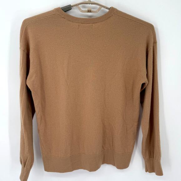Naadam Womens 100% Cashmere Crewneck Sweater Camel Lightweight Size Large - Picture 3 of 5